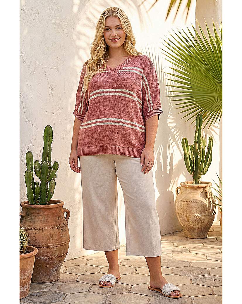 Roman Curve - Women's Jumper - V-Neck - Rose - Size 20