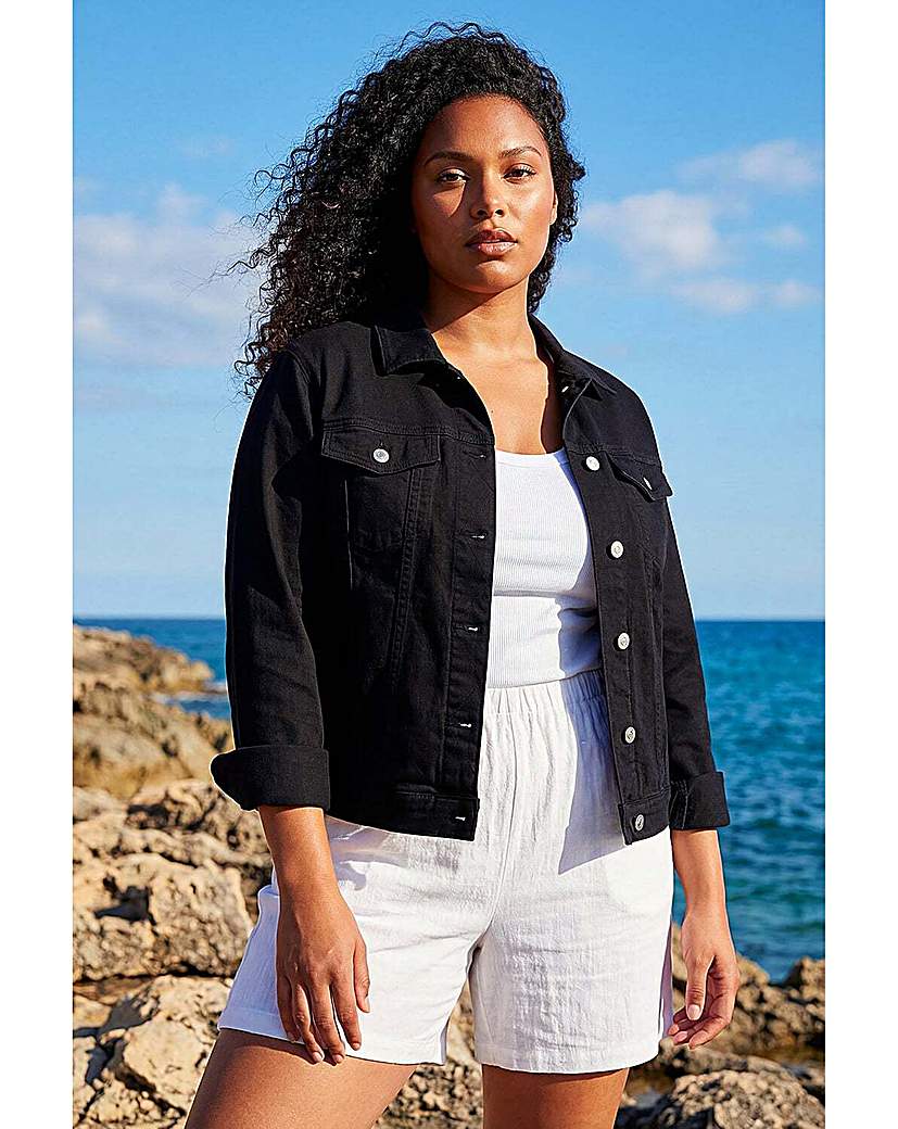 Roman Curve Women's Black Bengaline Pocket Jacket