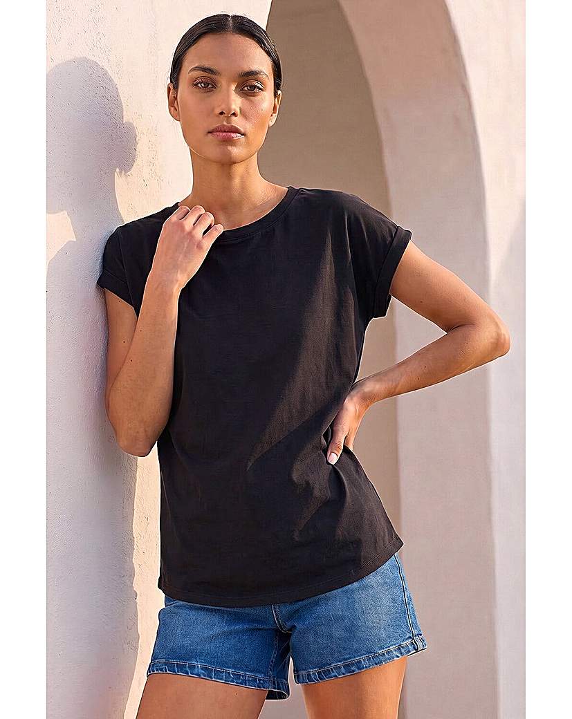 Roman Originals Women's Black Roman Stretch Cotton Jersey T-Shirt