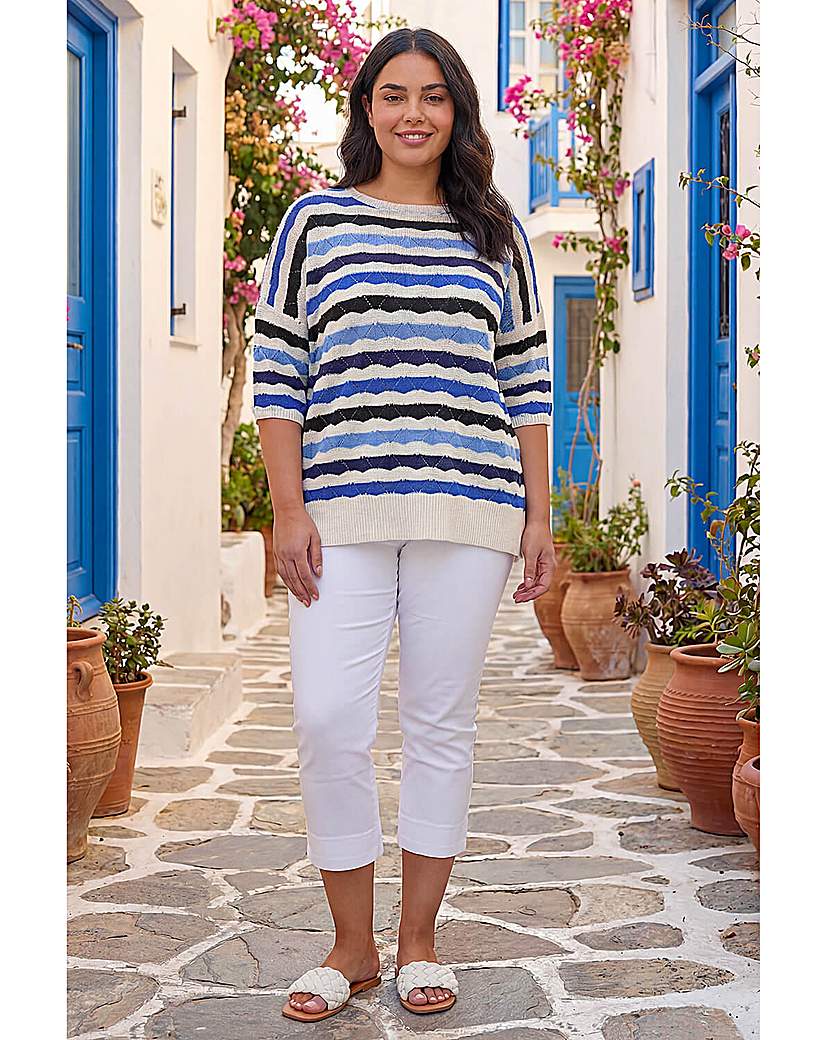 Roman Curve Blue Wave Stripe Jumper 22/24