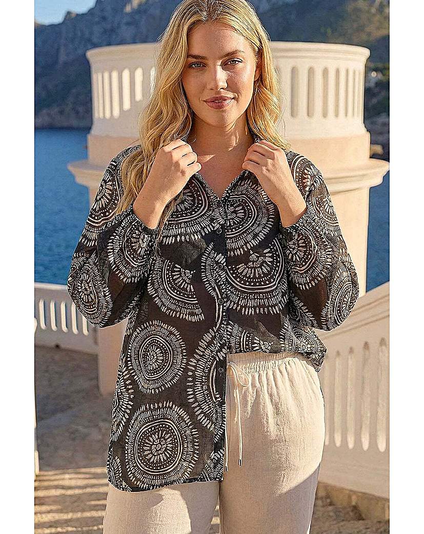 Roman Curve Women's Woven Shirt Black Size 26/28