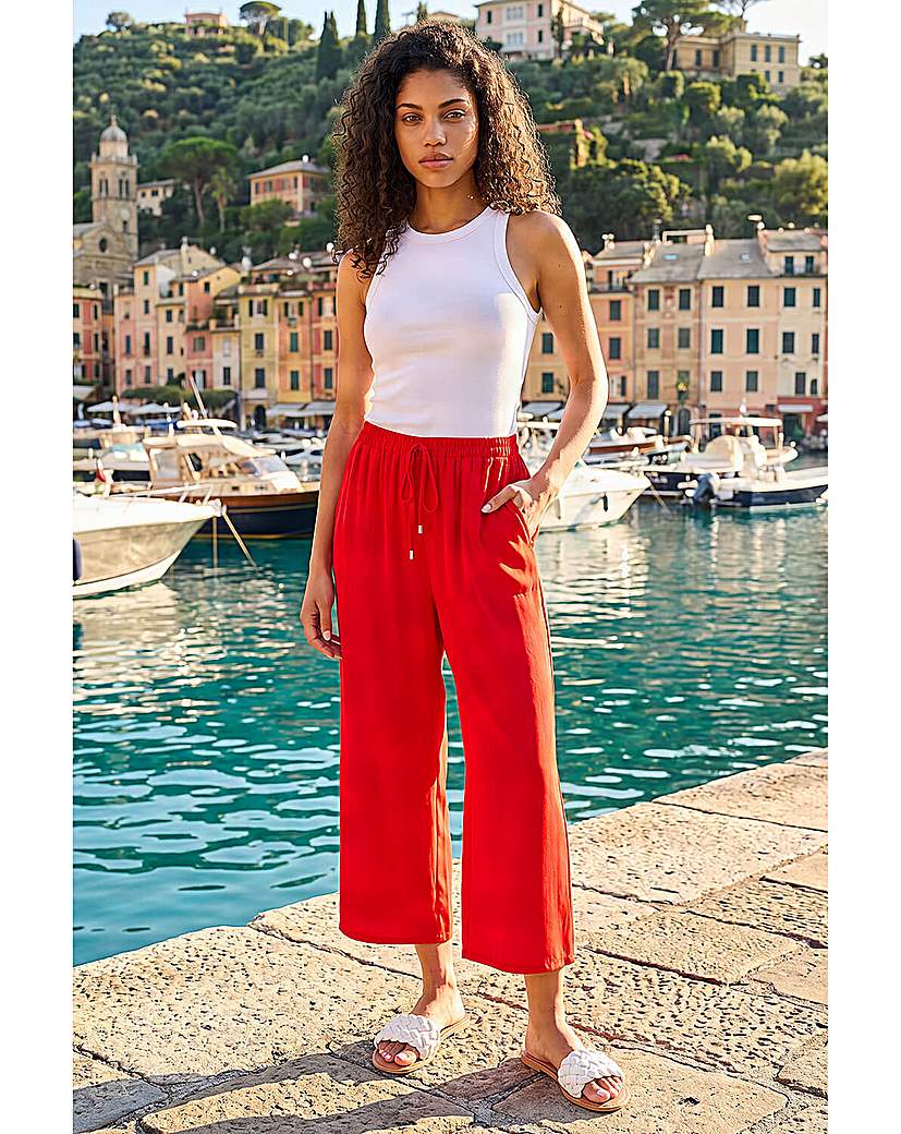 Roman Petite - Women's Cropped Trouser - RED - Size 18