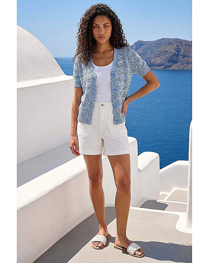 Roman Petite - Cardigan - Space Dye Knit - Blue - Size 14
