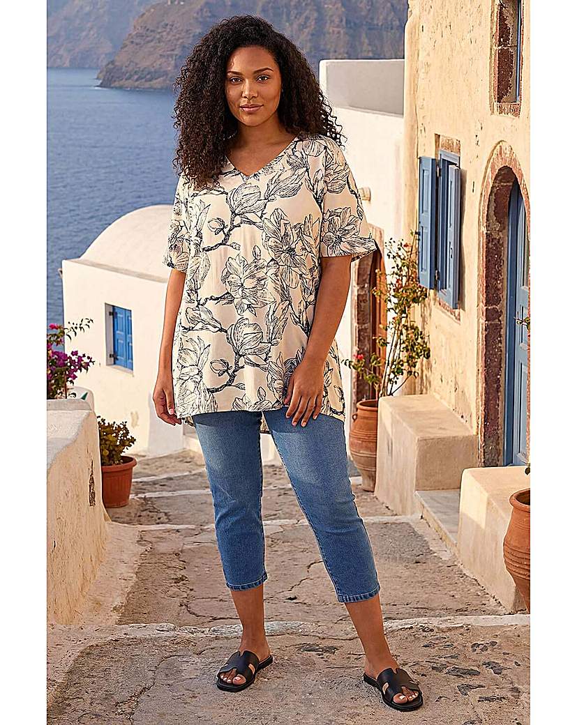 Roman Women's White Curve Floral Print Oversized Top - Image 5