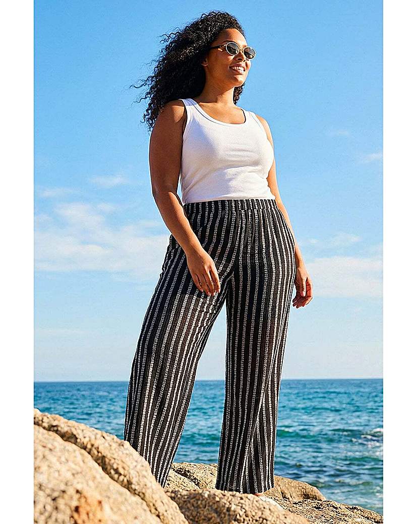 Roman Curve - Women's Wide Leg Trousers - Black - Size 16