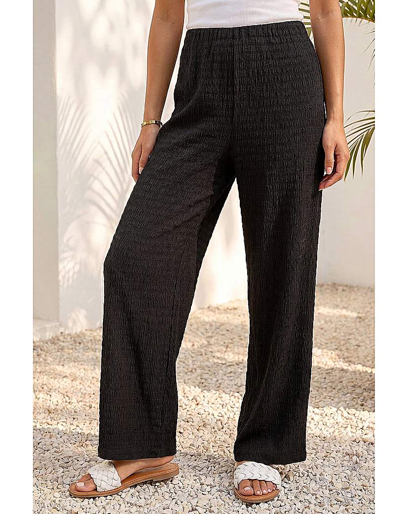 Roman Women's Petite Textured Stretch Trouser in Black | Size: 18 - Image 5