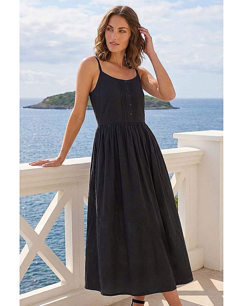 Roman Petite - Women's Midi Dress - Cotton - Black - Size 16