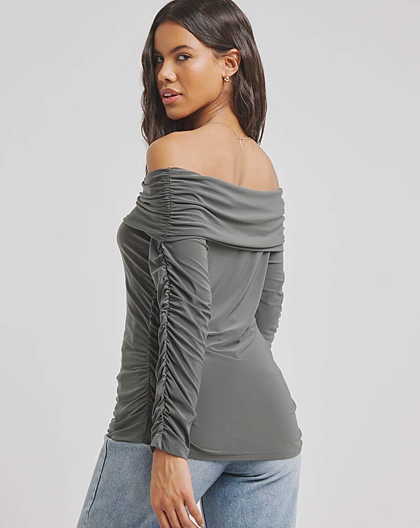 Ruched Bardot Top