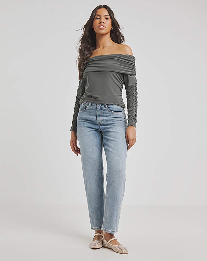 Ruched Bardot Top