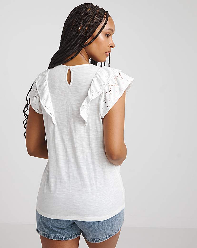 Broderie Yoke Top