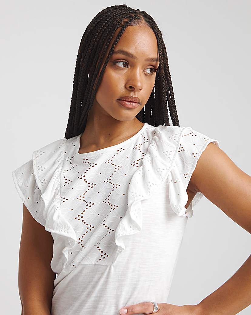Broderie Yoke Top