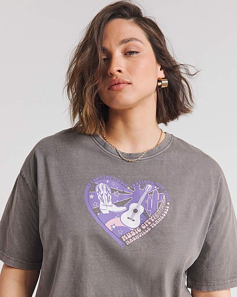Music Festival Longline Slogan T-Shirt
