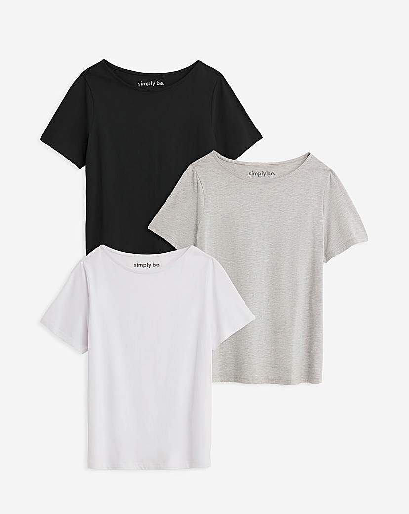 3 Pack Slash Neck Tops