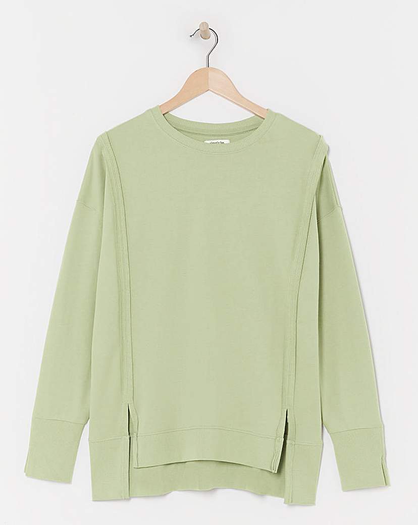 Exposed Seam Dip Back Sweatshirt