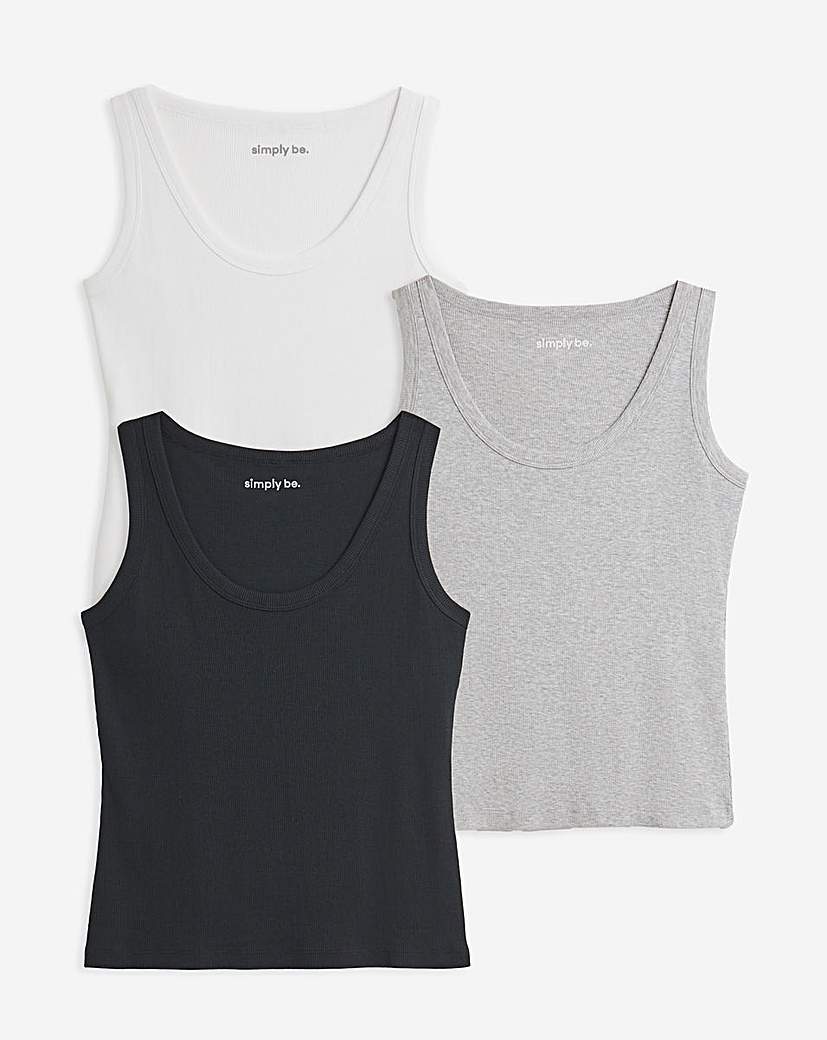 3 Pack Scoop Neck Tanks