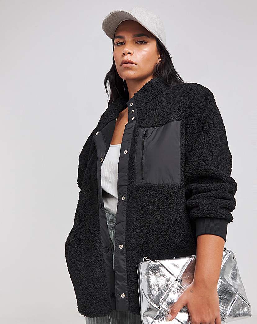 Teddy Jacket With Nylon Pocket