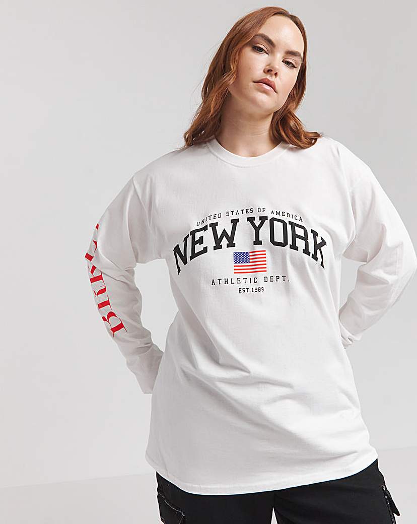 New York Slogan Long Sleeve T-Shirt
