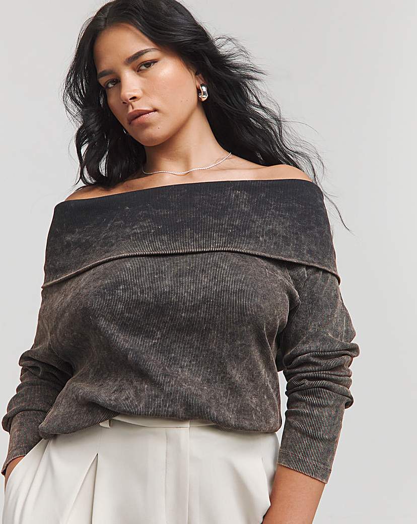 Ribbed Bardot Top