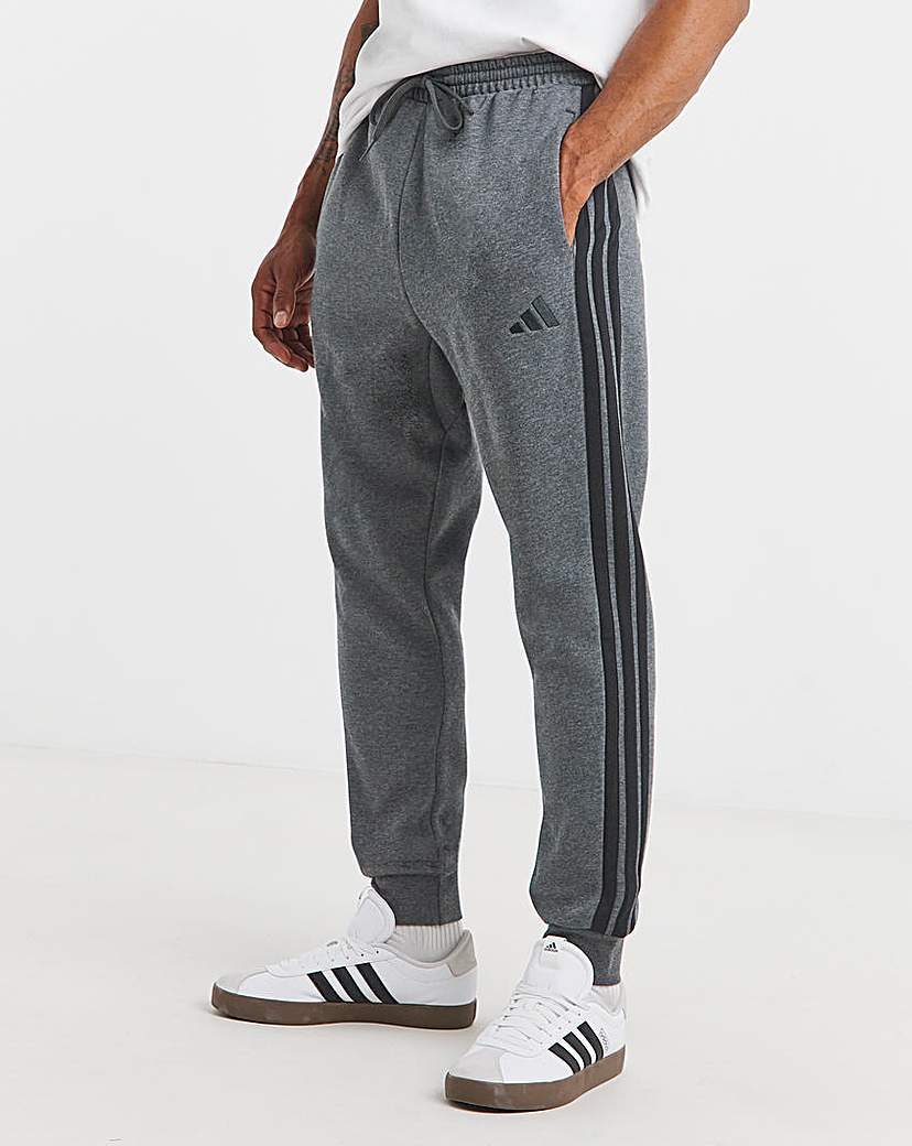 adidas 3 Stripes Fleece Track Pants - Grey