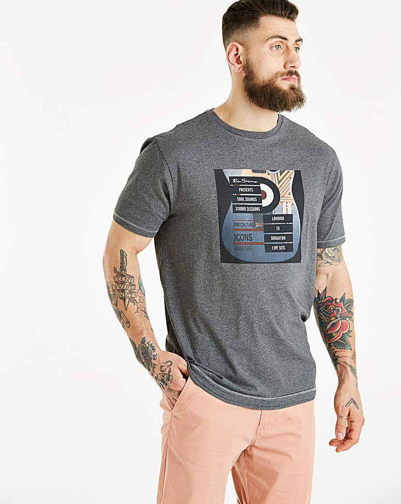 Image of Ben Sherman Guitar Print T-Shirt Reg