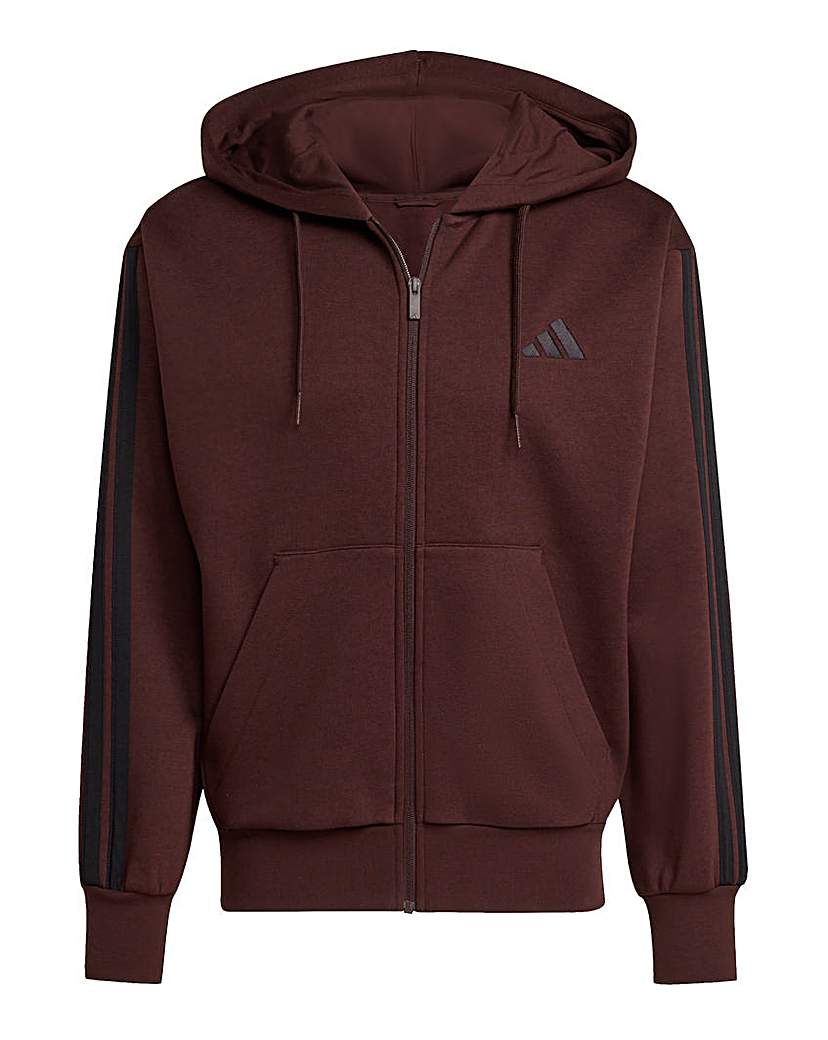 New In - adidas 3 Stripes Fleece Full Zip Hoodie