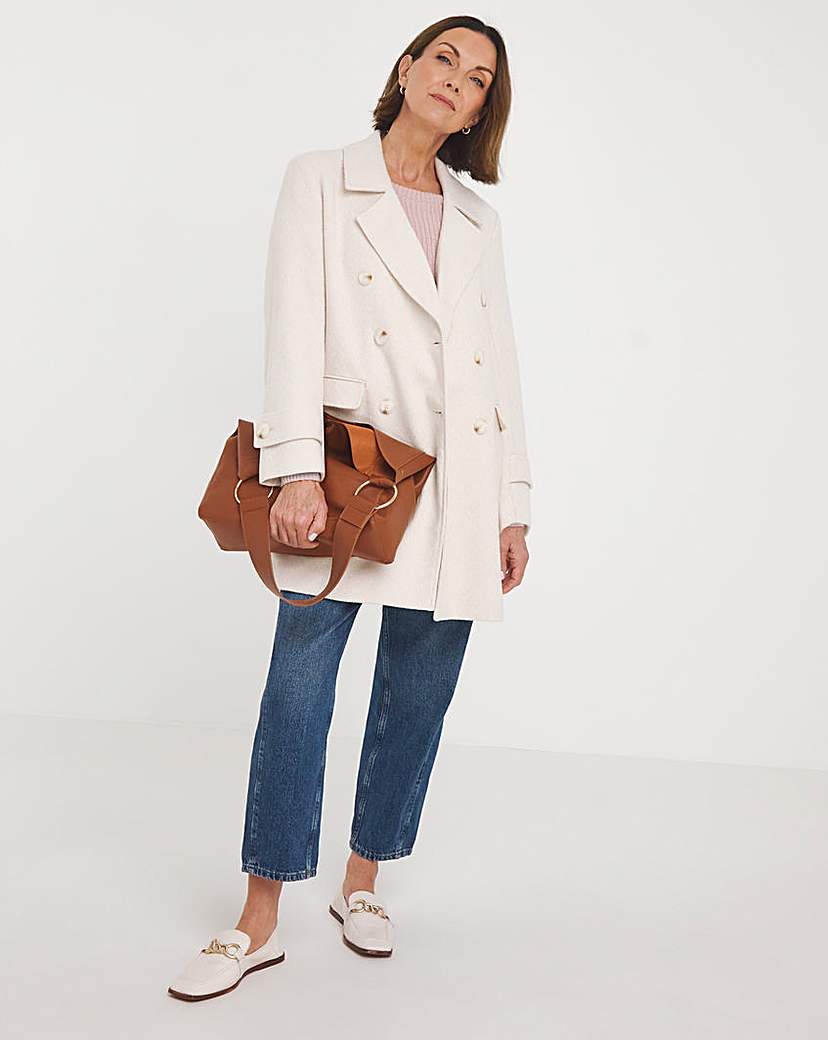 Oatmeal Textured Pea Coat