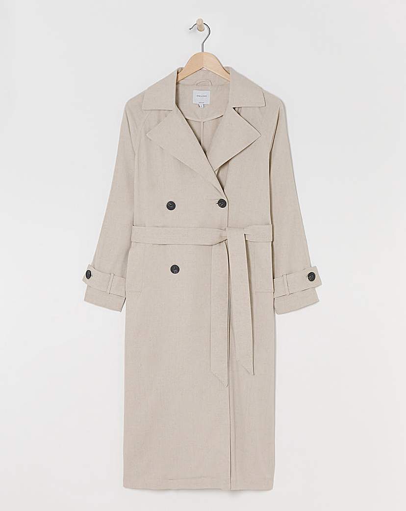 Sand Linen Trench Coat