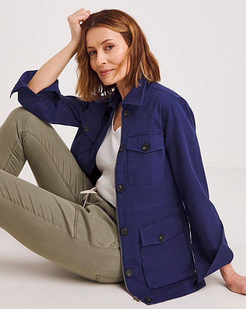 Navy Stretch Utility Jacket