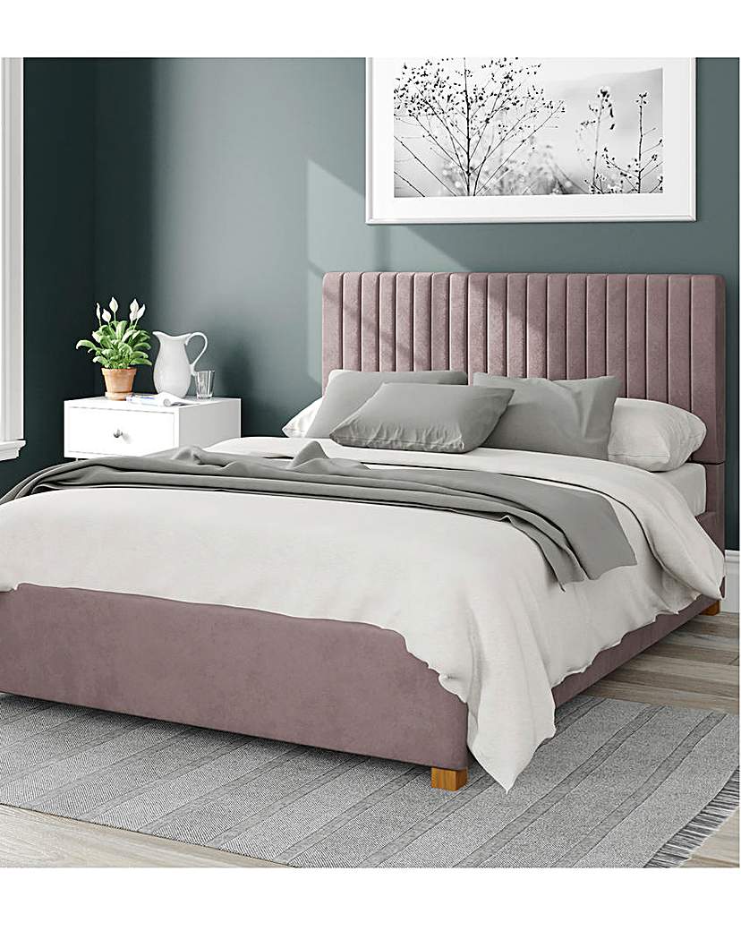 Aspire Grant Velvet Ottoman Bed - Blush