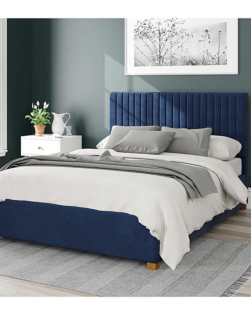 Aspire Grant Velvet Ottoman Bed - Navy