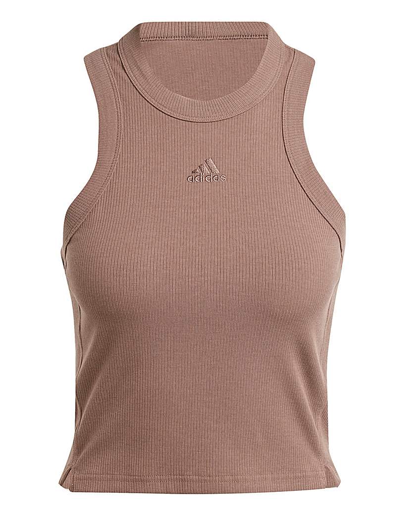 adidas lounge ribbed crop tank top