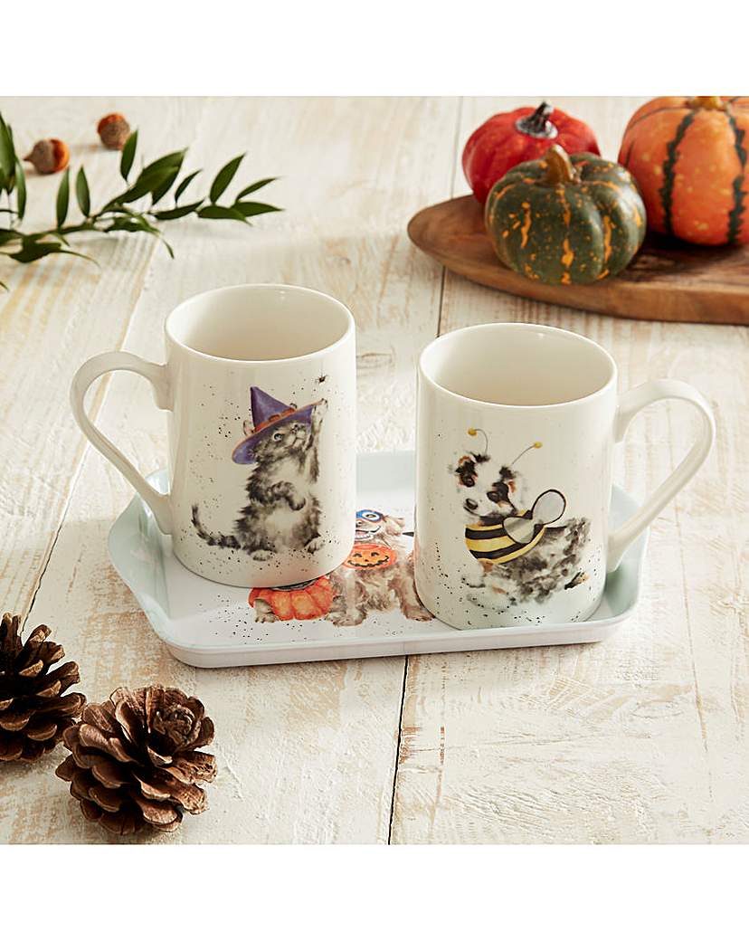 Wrendale Halloween Mug and Tray Set