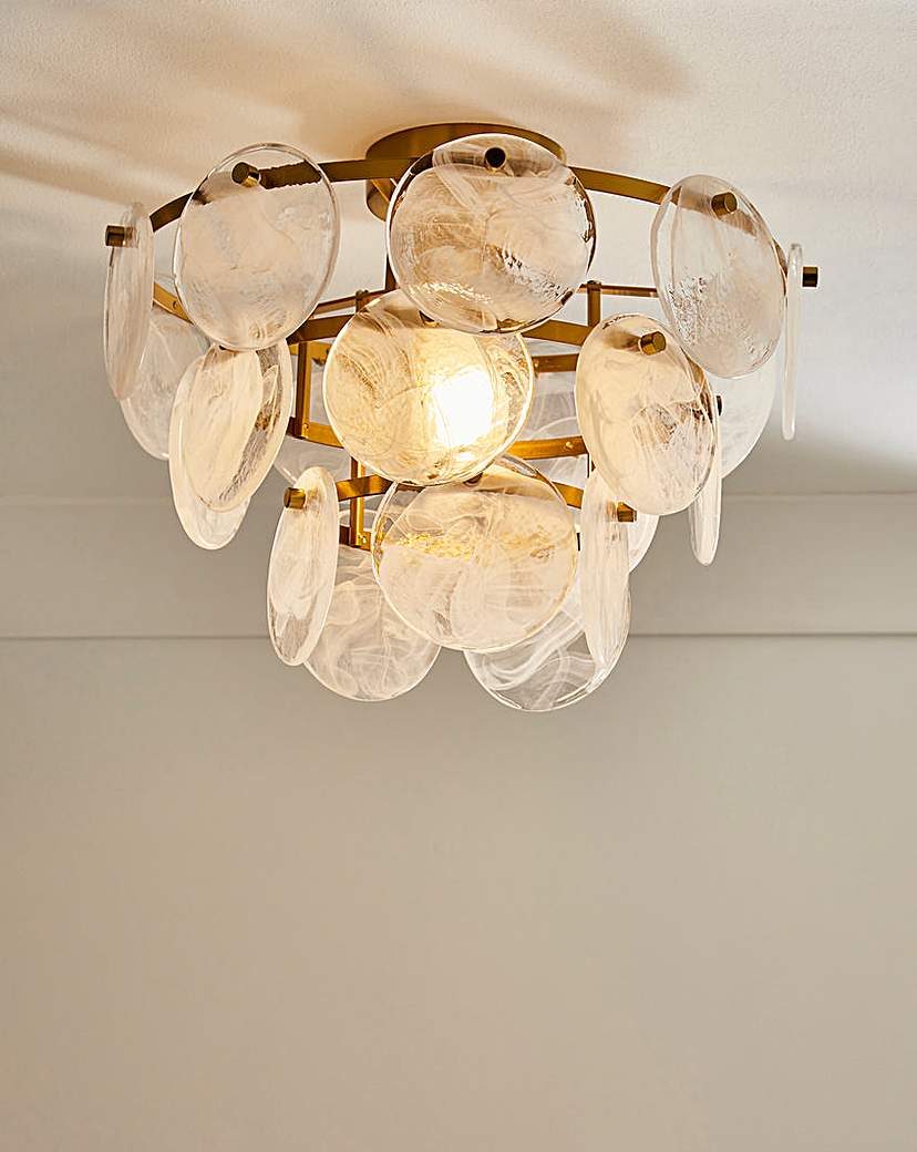 New In - White Frosted Glass Ceiling Light