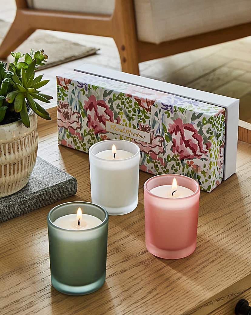 New In - Floral Meadows Set of 3 Votives Giftset