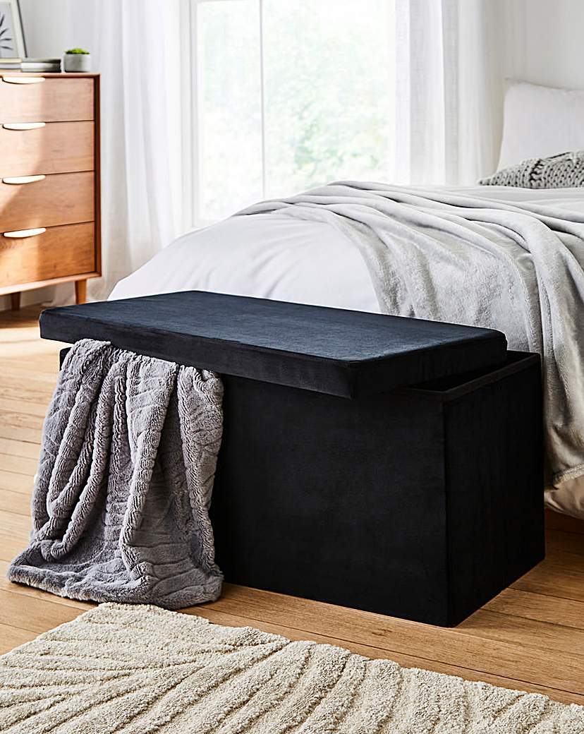 New In - Velvet Foldable Storage Ottoman