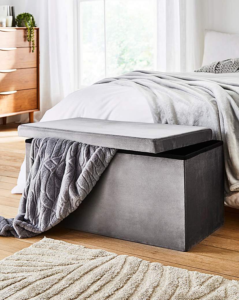 New In - Velvet Foldable Storage Ottoman