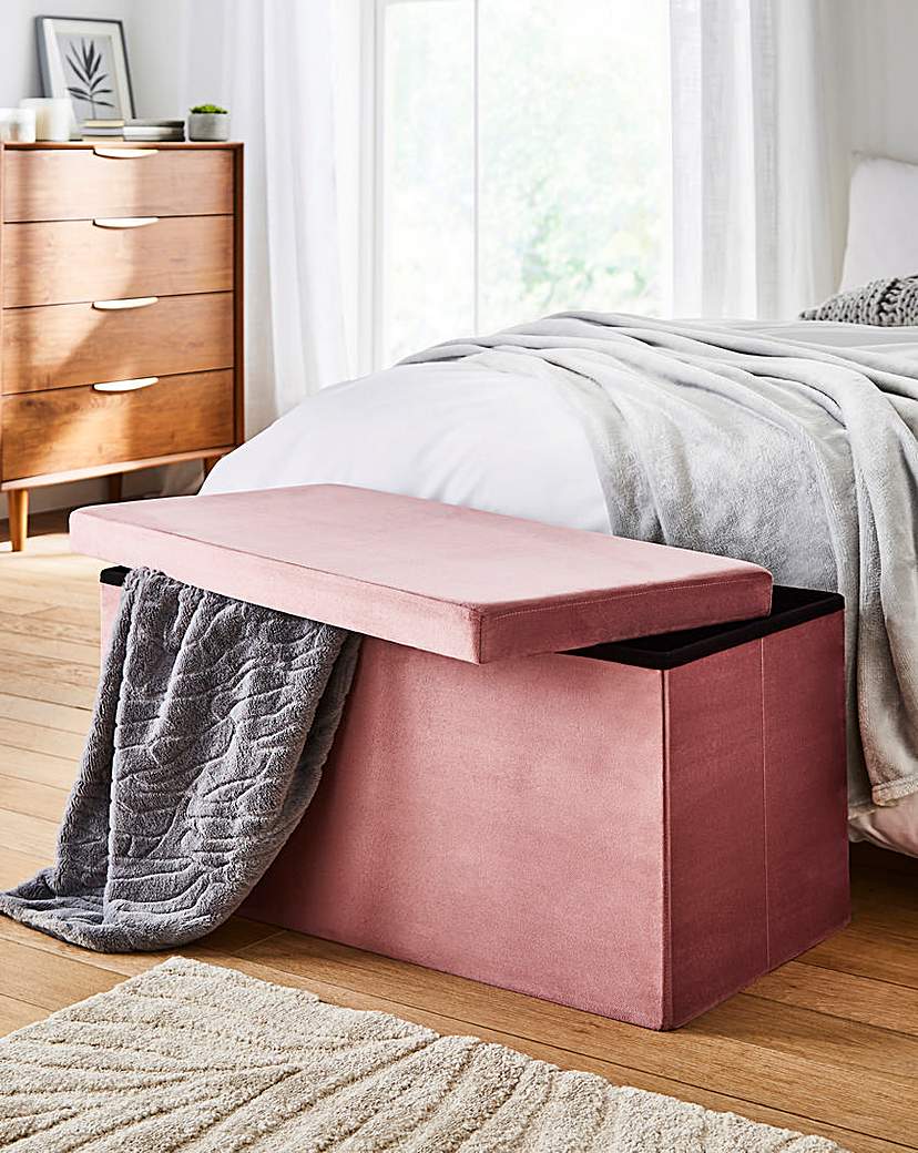 New In - Velvet Foldable Storage Ottoman