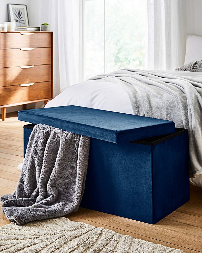 New In - Velvet Foldable Storage Ottoman