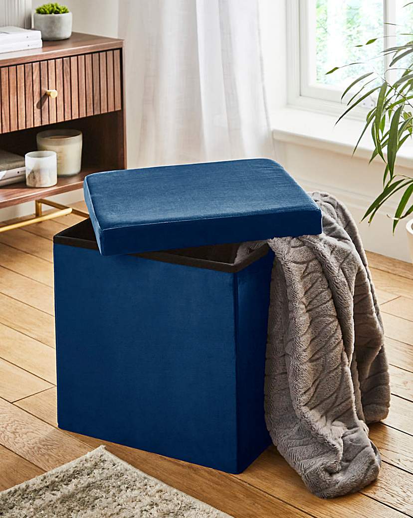 New In - Velvet Foldable Storage Ottoman Cube