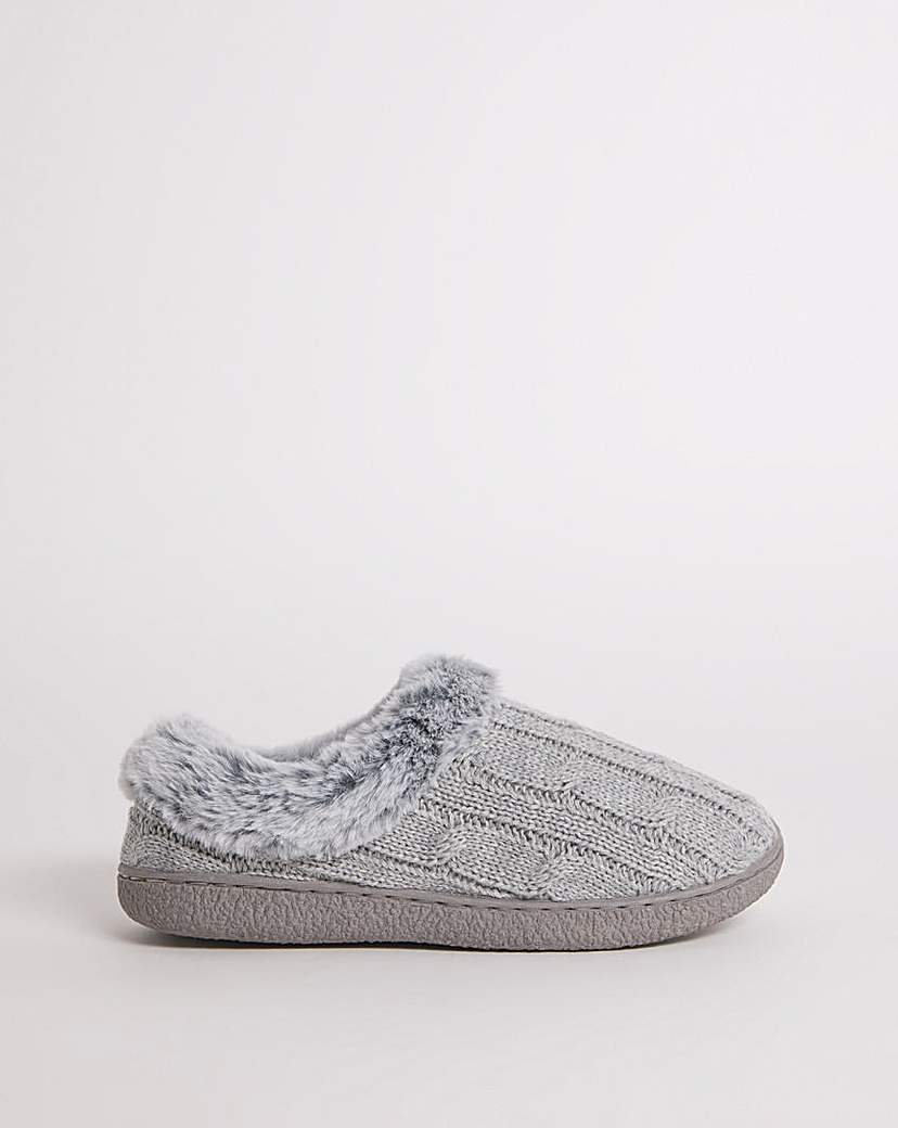 Cushion Walk Cable Knit Slipper E Fit