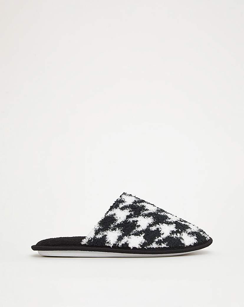 Houndstooth Mule Slipper E Fit