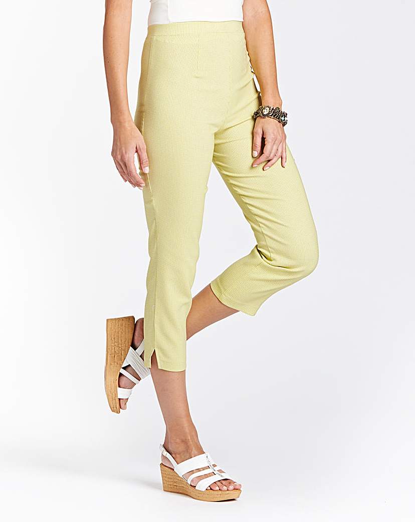 Gingham Pull-on Capri Trousers Length 21 | Innospan
