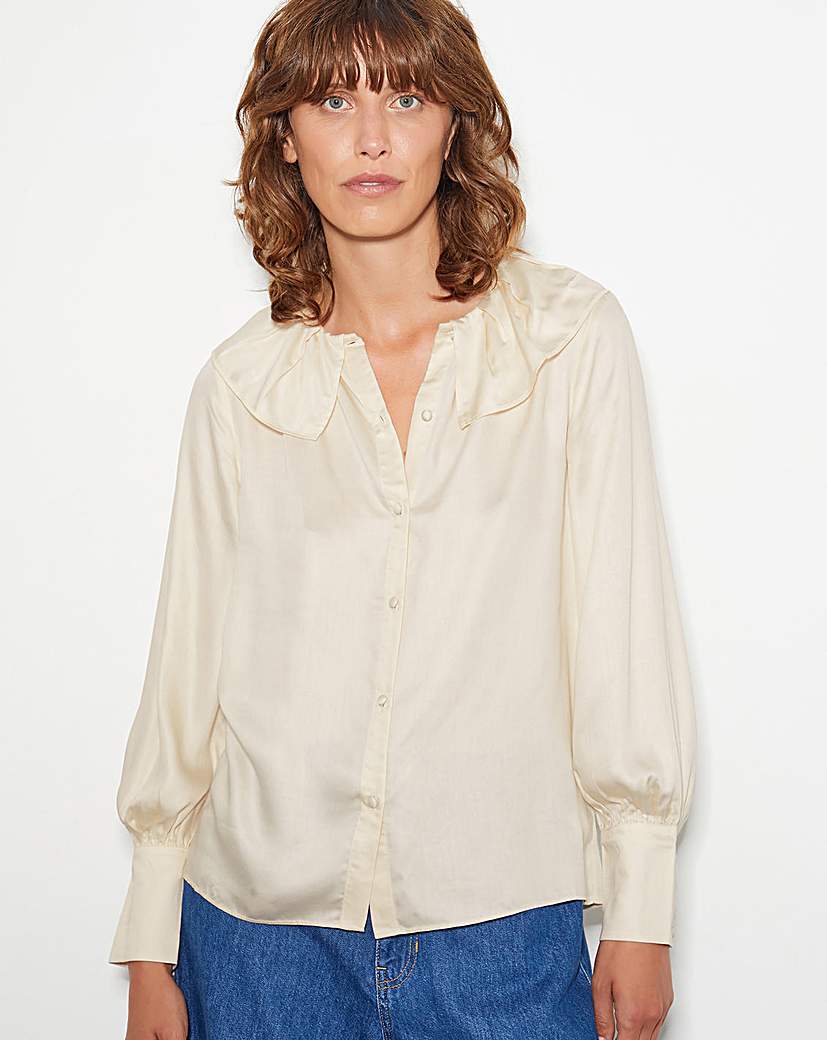 Monsoon Daisy Frill Collar Satin Blouse