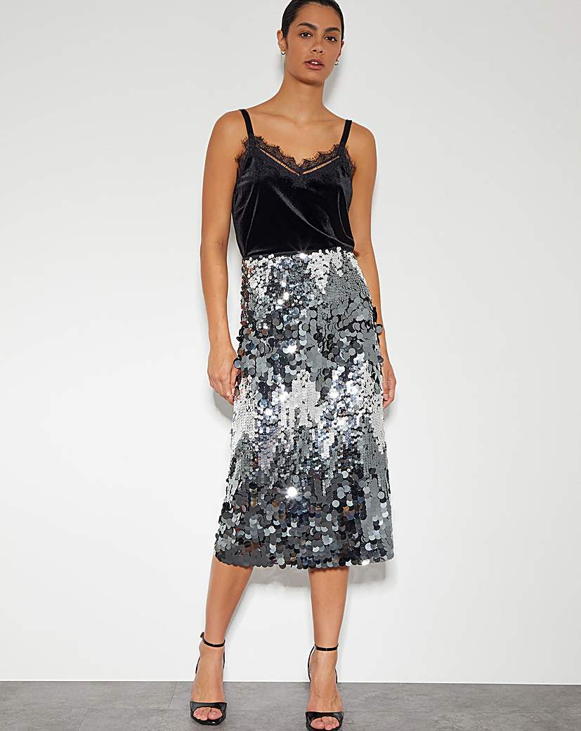 Monsoon Sia Sequin Midi Skirt