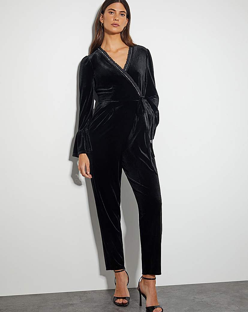 Monsoon Tara Trim Velvet Jumpsuit