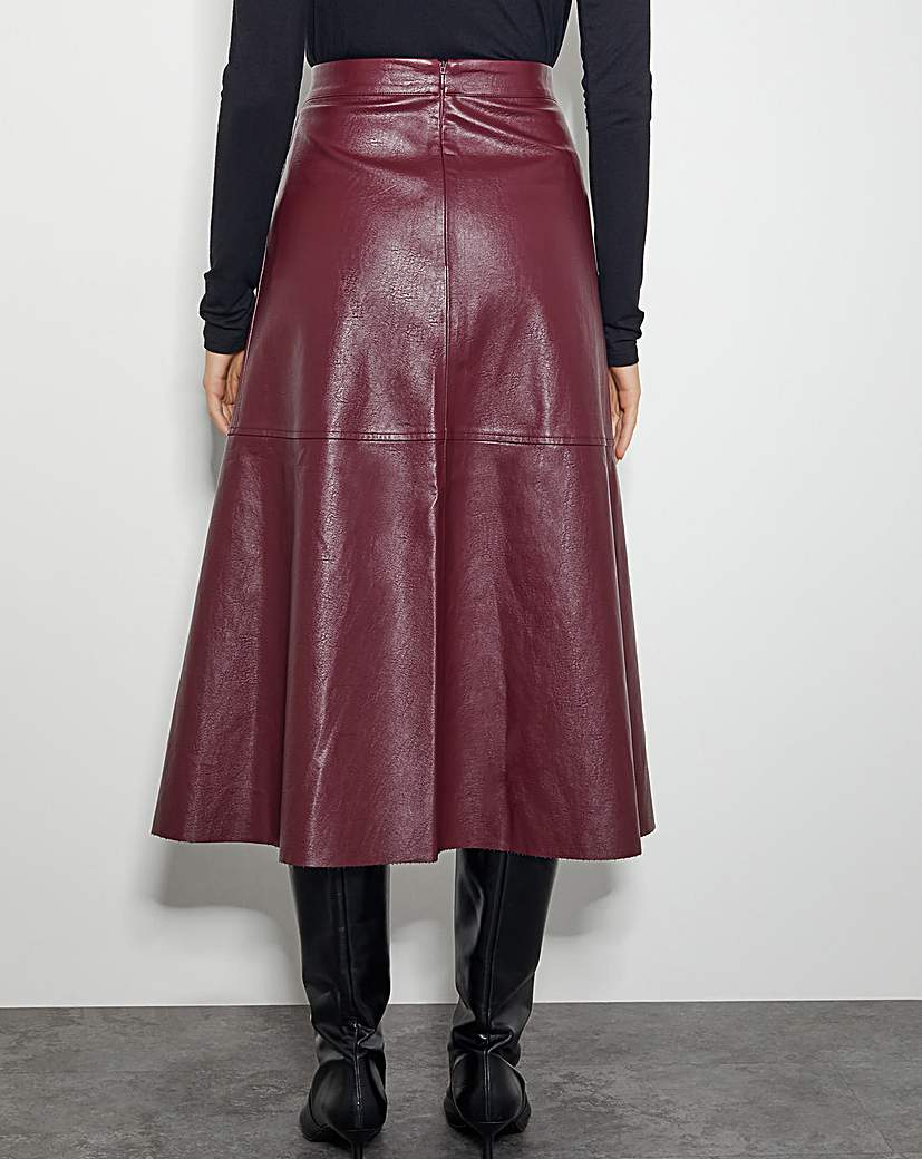 Monsoon Pippa Faux Leather Midi Skirt