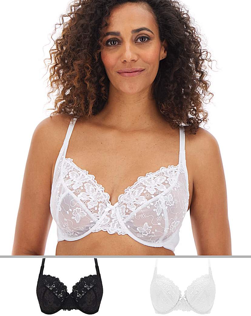 Image of Pack Butterfly Embroidery Full Cup Bras