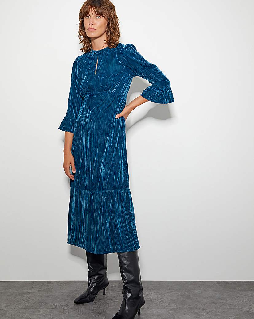 New In - Monsoon Mabel Crushed Velvet Midi Dress