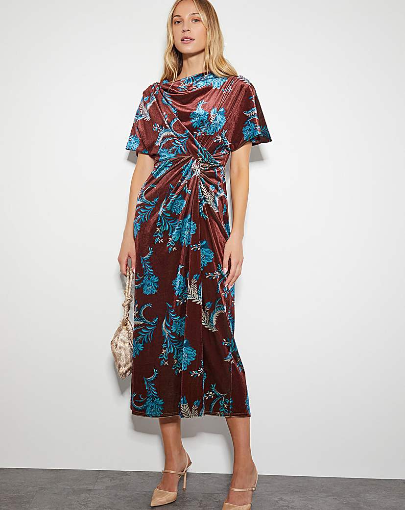 New In - Monsoon Sassa Floral Velvet Midi Dress