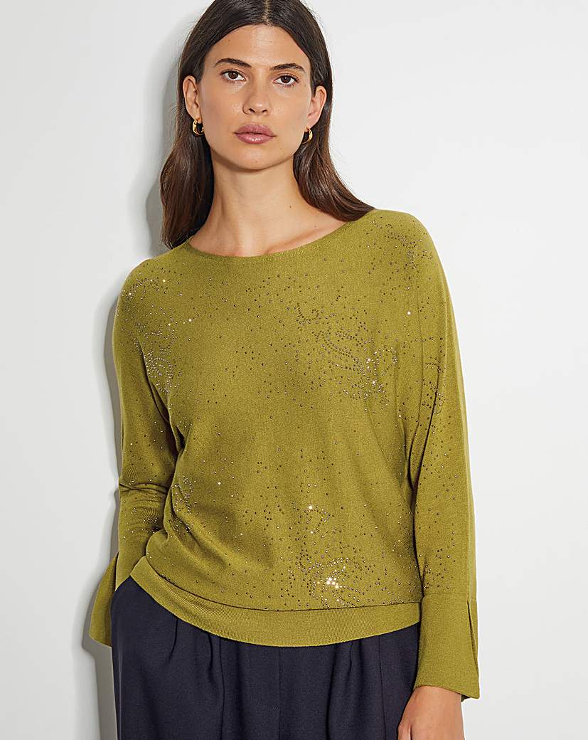 Monsoon Hope Sparkle Stud Raglan Jumper